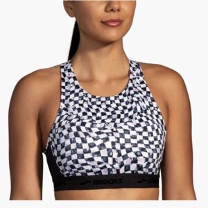 Brooks Women's Checkered Running Sports Bra - Size 36C/D